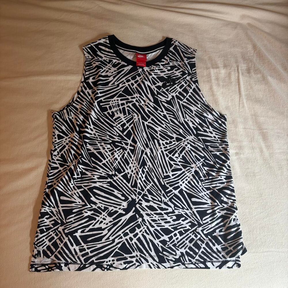 Nike Mens Geometric Abstract Graphic Print Tank Top Sleeveless Shirt Large